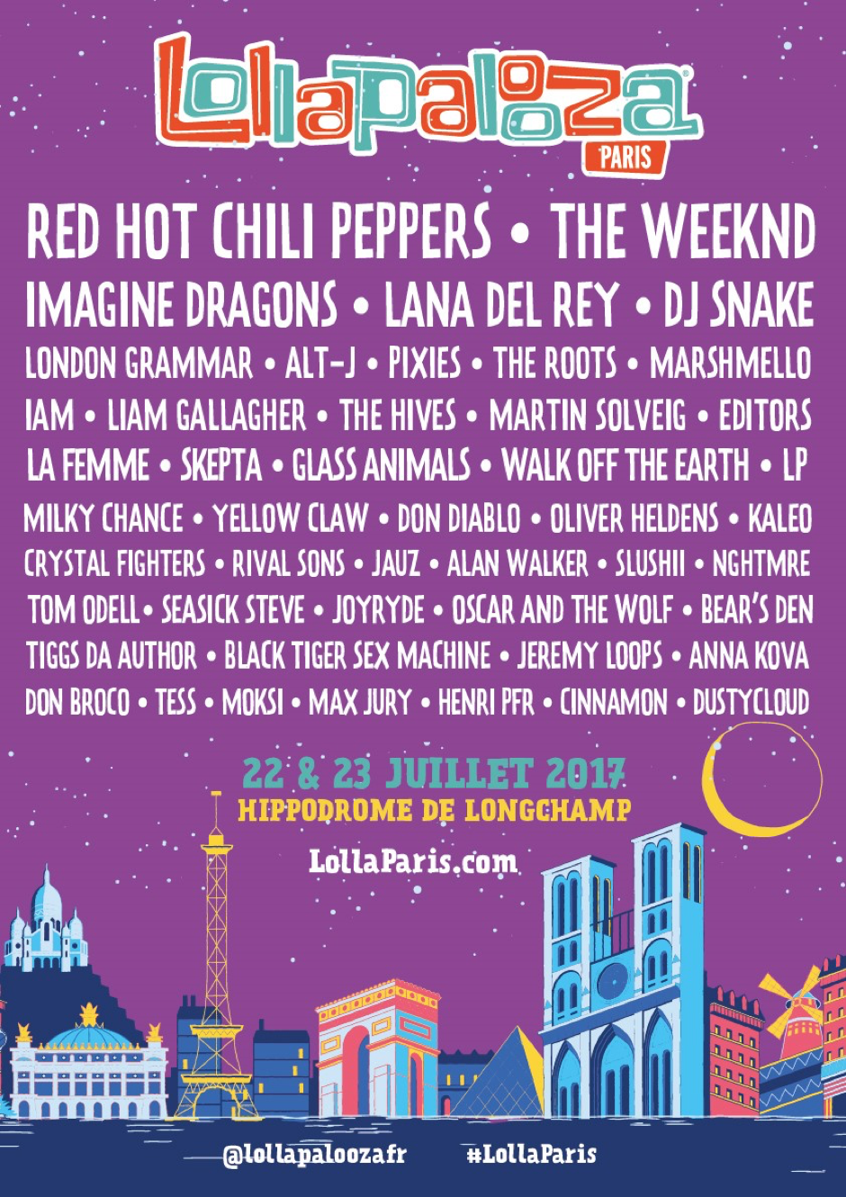 Red Hot Chili Peppers, Weeknd, Imagine Dragons, Lana Del Rey DJ To Headline Inaugural Lollapalooza Paris - Nation Entertainment