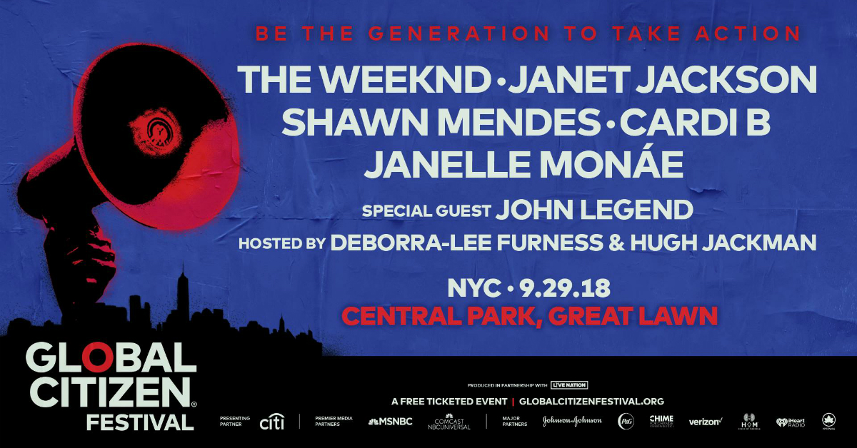 2018 Global Citizen Festival To Be Headlined By The Weeknd, Janet ...