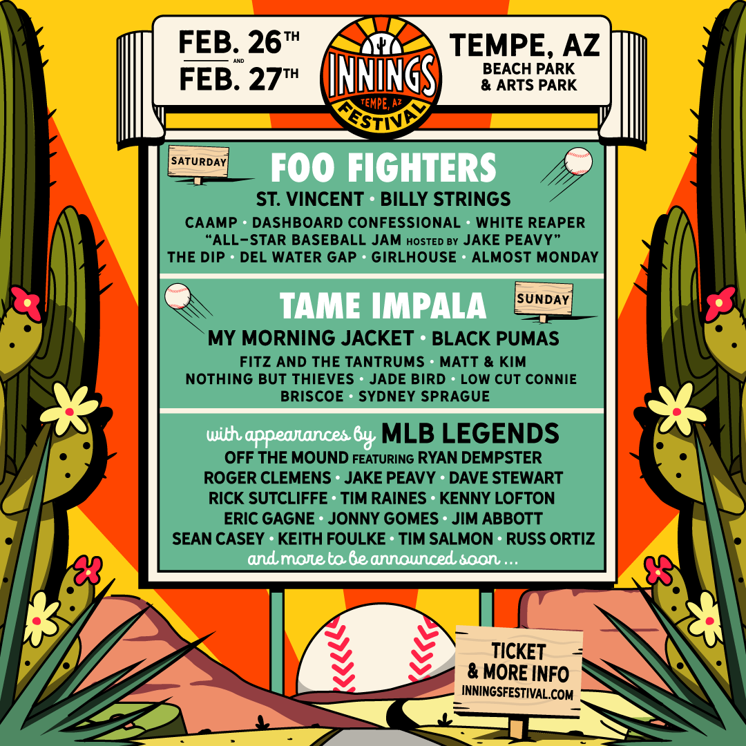 Foo Fighters And Tame Impala To Headline Fourth Annual Innings Festival ...