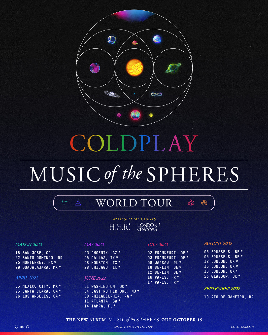 Coldplay Announce Music Of The Spheres World Tour Live Nation