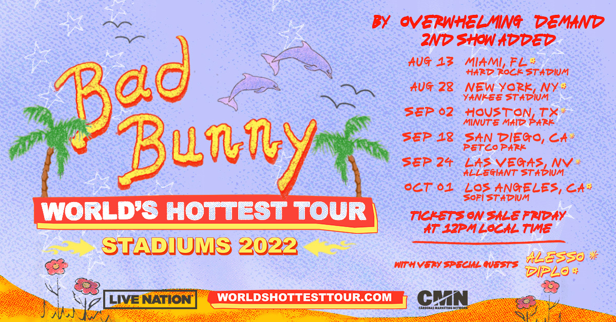 Bad Bunny Announces Six Additional US Stadium Shows On His “Bad