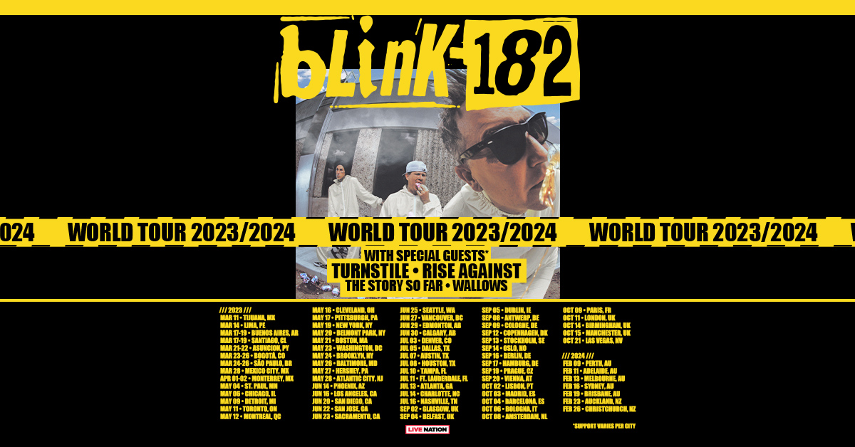 blink-182 Returns For Massive Global Tour & New Music Reuniting Mark, Tom,  And Travis For The First Time In Nearly 10 Years - Live Nation Entertainment