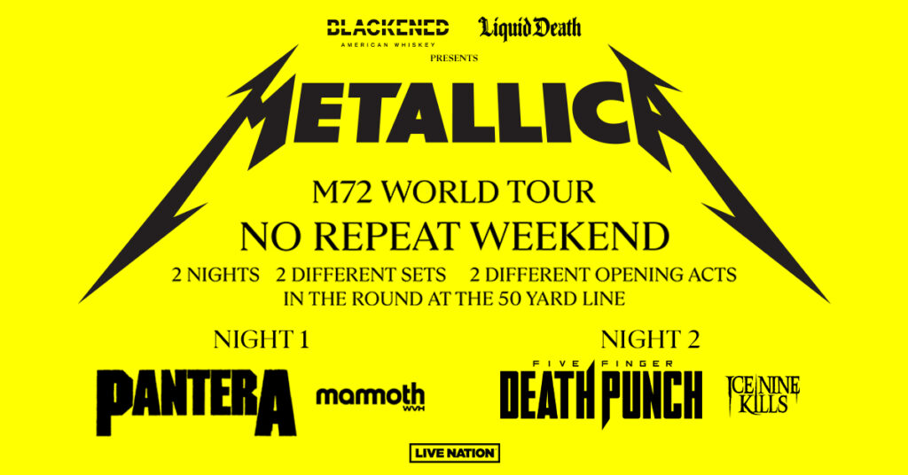 Metallica Announces M72 World Tour 20232024 Live Nation Entertainment