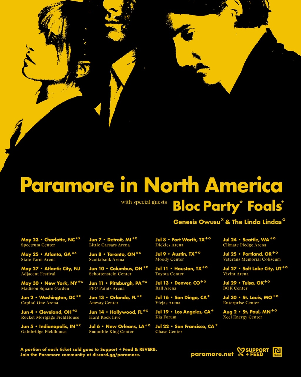 paramore tour locations