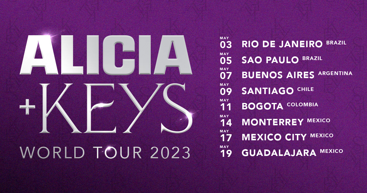 Alicia Keys expande su gira mundial Alicia + Keys a América Latina